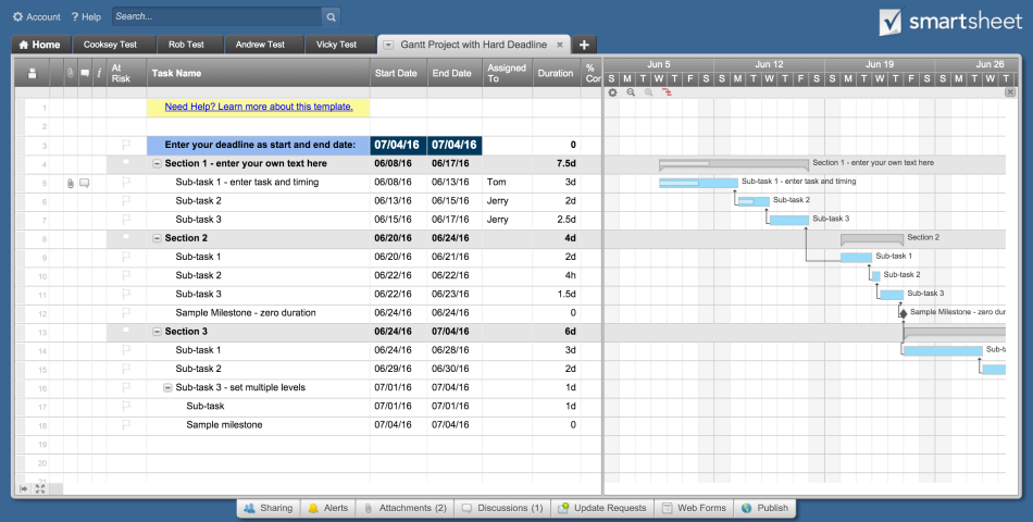 Smartsheet Gantt Chart