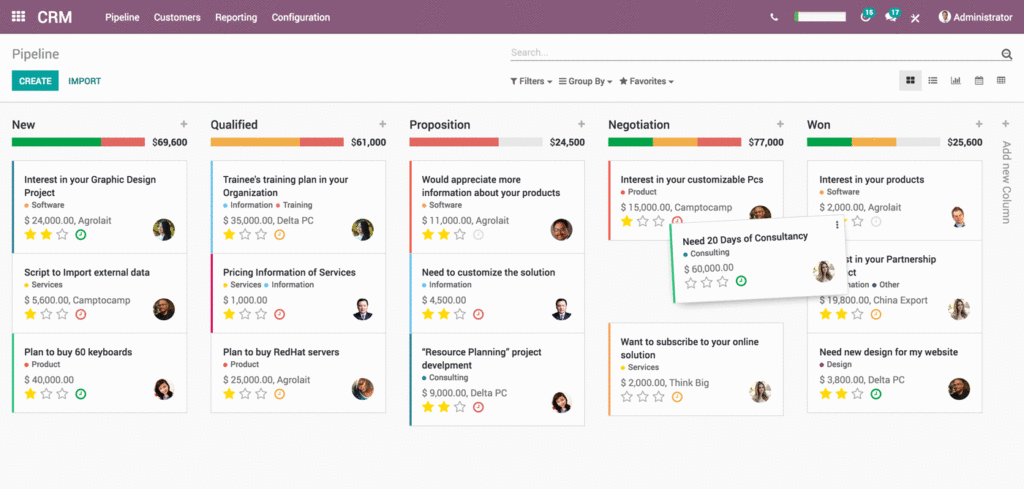 Odoo CRM Pipeline