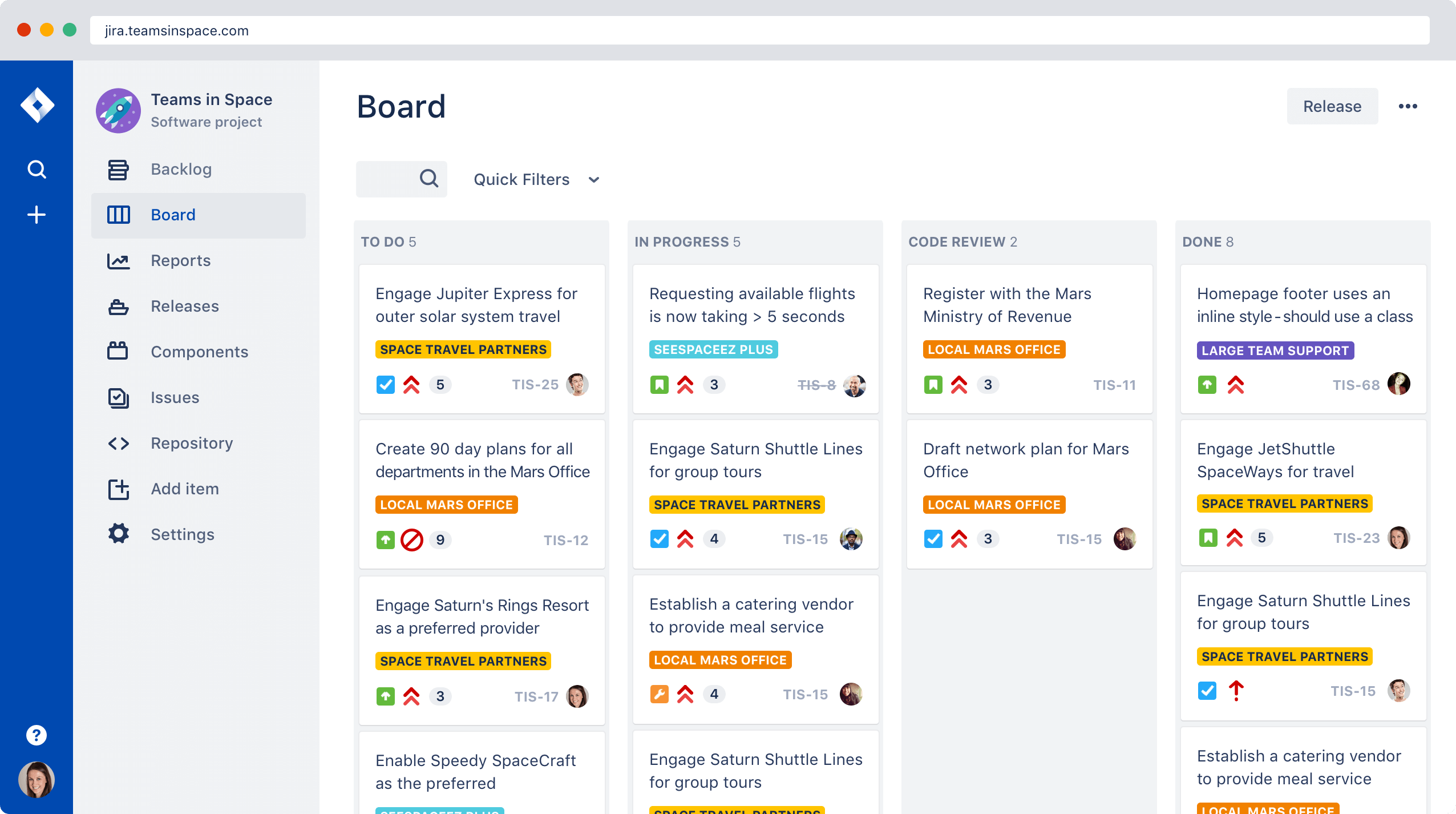 Jira Dashboard Screenshot