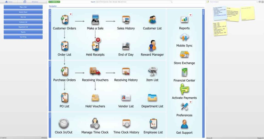 QuickBooks POS Main Menu