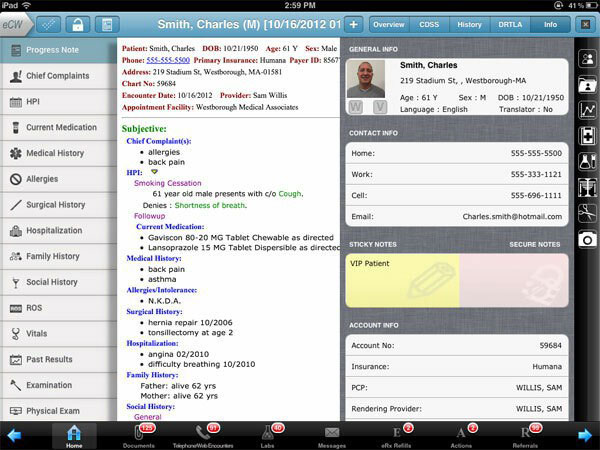 Managing patient information in eClinicalWorks