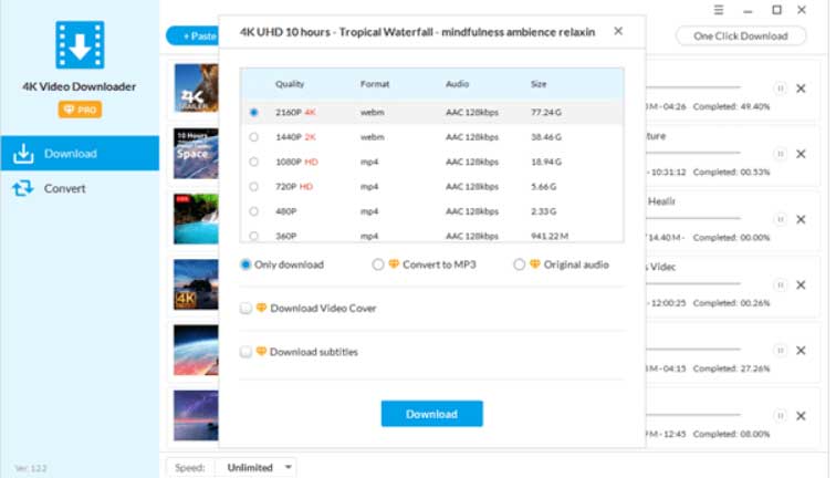 4K Video Downloader User Interface