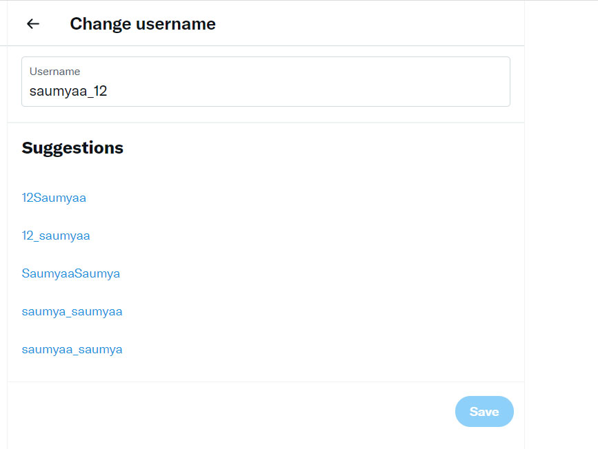 Twitter Username Suggestions