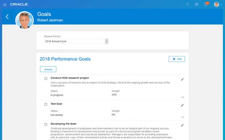 Performance management Module Oracle HCM Cloud