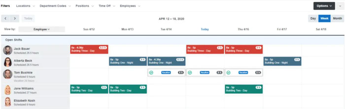 Buddy Punch Scheduling Dashboard