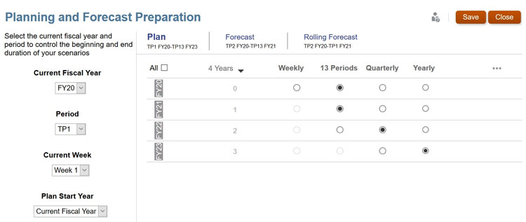 OracleEPM 13 Period Calendar