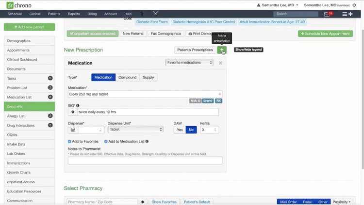 DrChrono ePrescribing Module