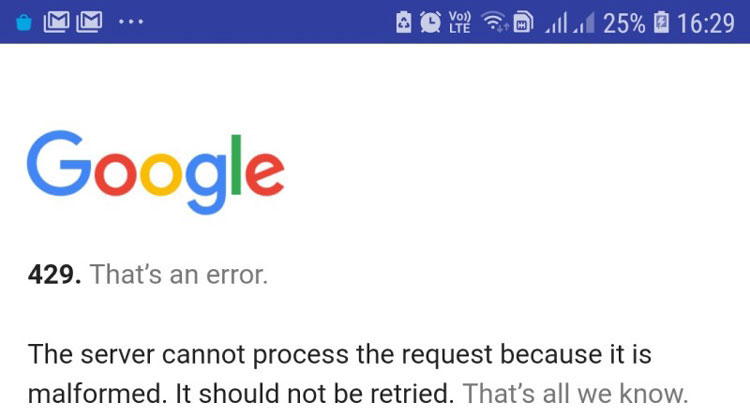 Google 429 Error