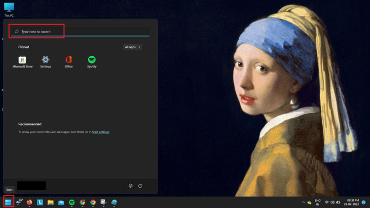 Start Screen on Windows 10