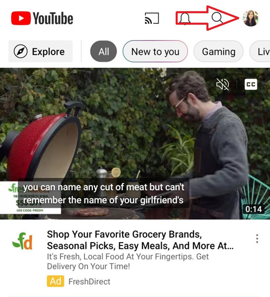 YouTube App Profile Android