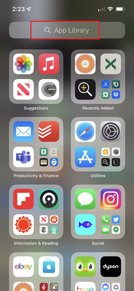 iPhone app library