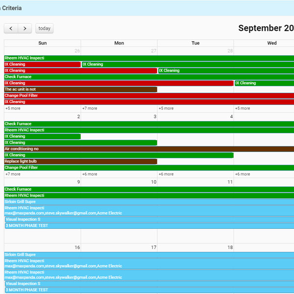 Maxpanda CMMS Color Coded Scheduling