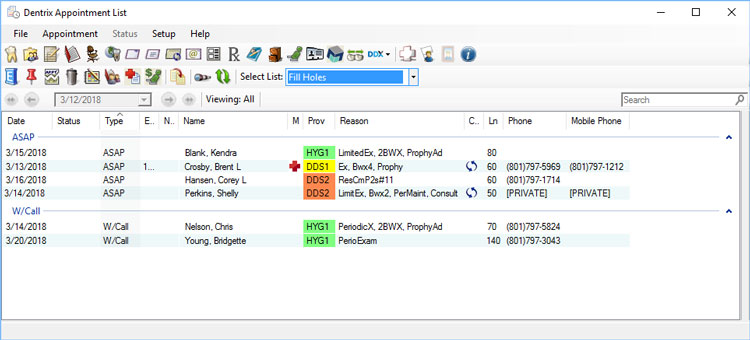 Creating Custom Appointment List with Dentrix