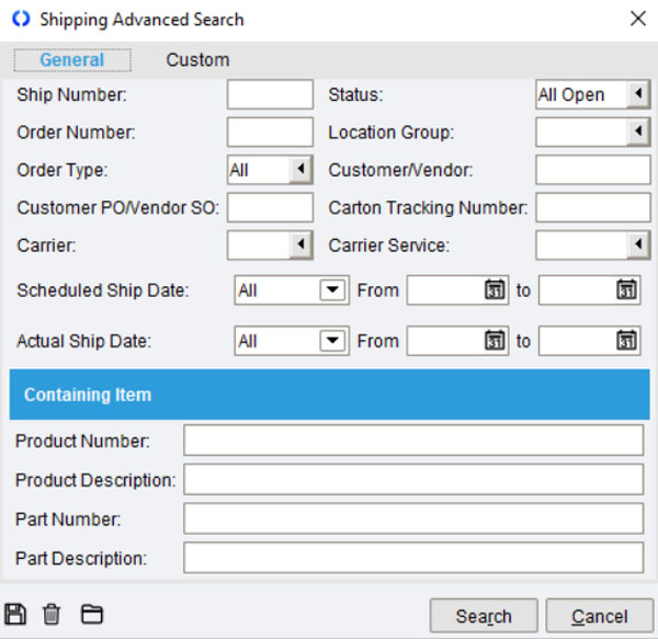 Shipping Management Fishbowl Inventory