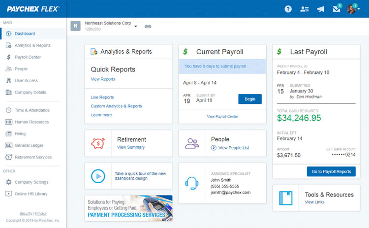 Paychex Payroll Management Dashboard