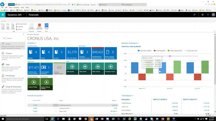 Dynamics 365 Dashboard