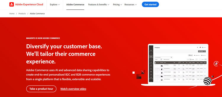 Adobe Commerce Home Page