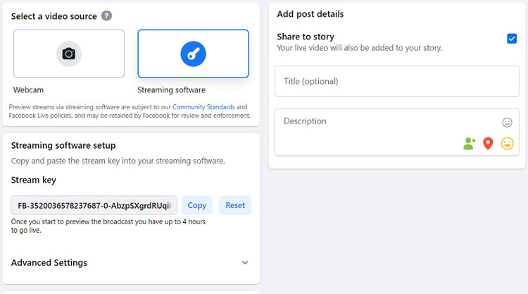 FB Live Stream Software Selection