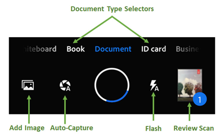 Select Type of Document You Want to Scan with Adobe Doc