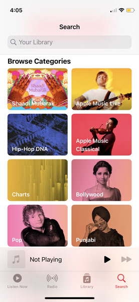 Apple Music Home Screen