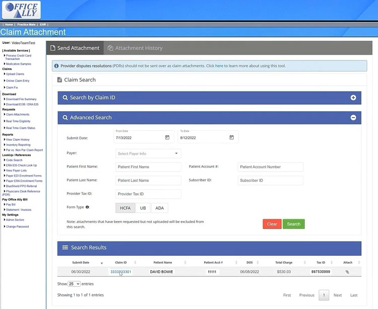 Managing Claim Forms with Practice Mate