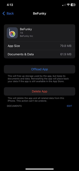 Delete App From App Offloador