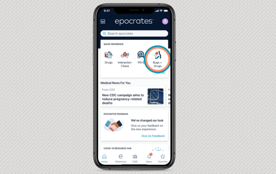 Epocrates Bugs and Drugs Tool
