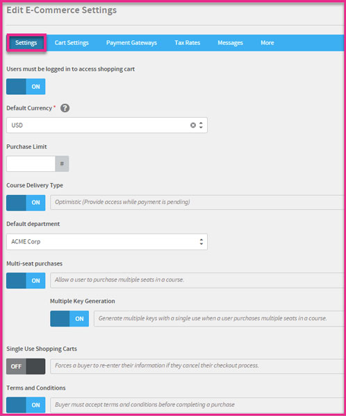 Absorb LMS eCommerce Management