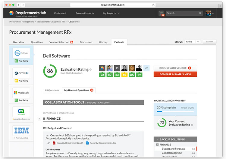 SelectHub's Medical Billing RFP Decision Platform