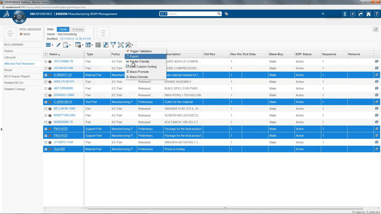 Enovia Manufacturing BOM Management