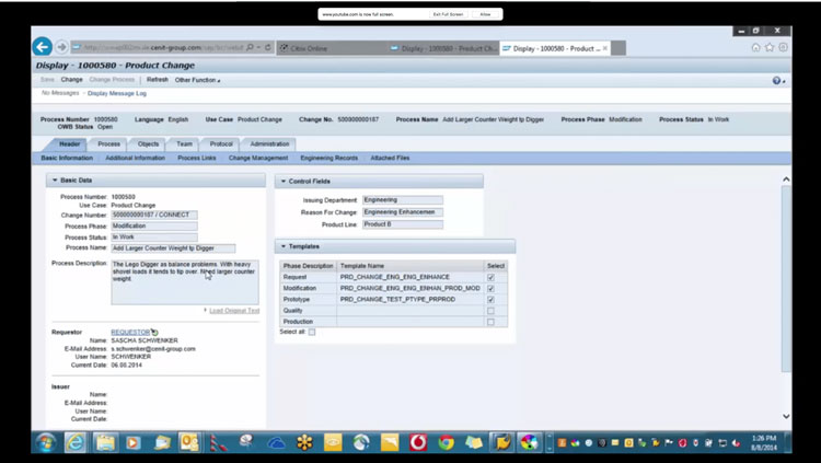 PLM Systems SAP User Interface