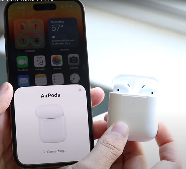 Pairing AirPods with iPhone