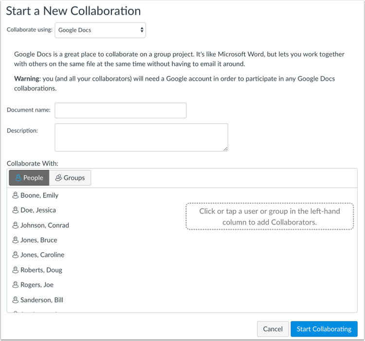 Canvas Collaboration Module