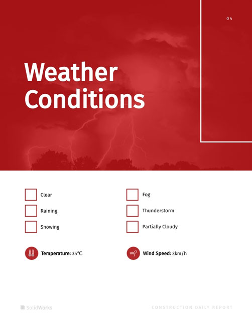 Daily Construction Report Weather Conditions