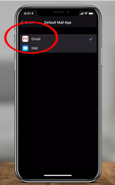 Default Mail App List in iPhone