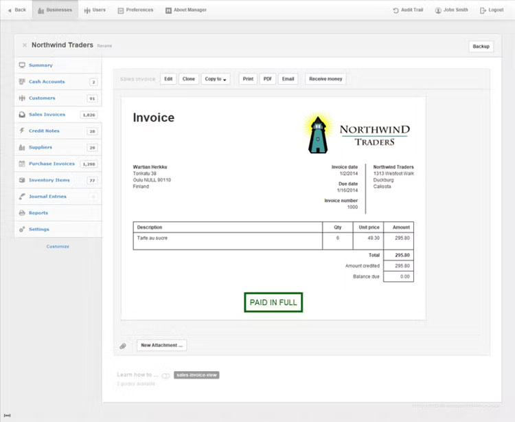 Invoicing Module in Manager