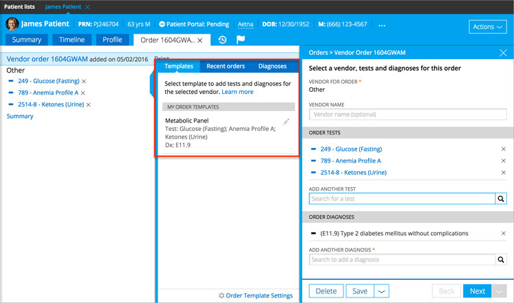 Practice Fusion Lab Test Order Management