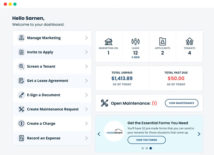 Turbo Tenant Dashboard