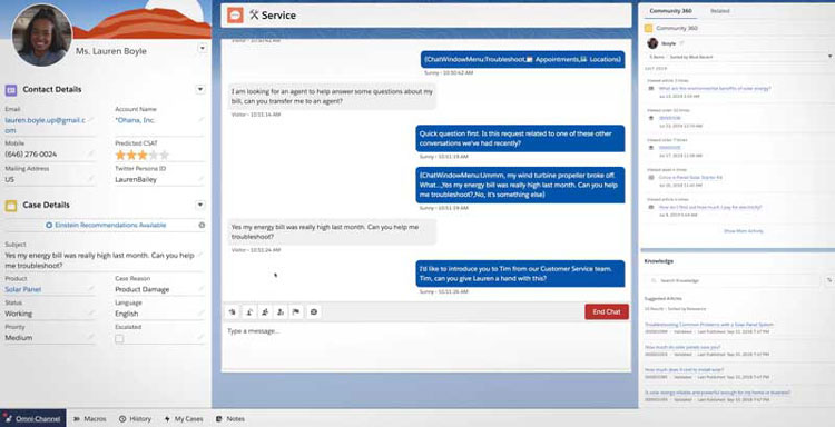 Salesforce Customer Service Chat Box