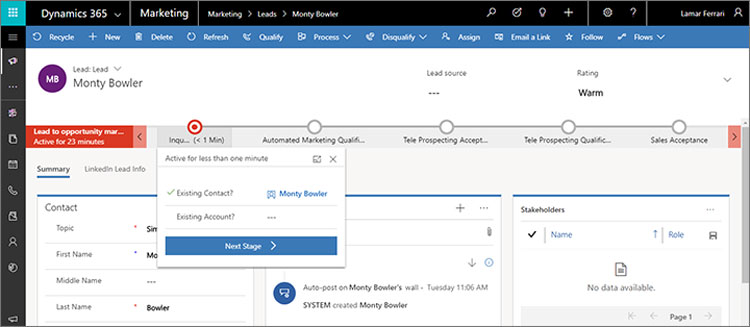 Dynamics 365 Leads Lifecycle