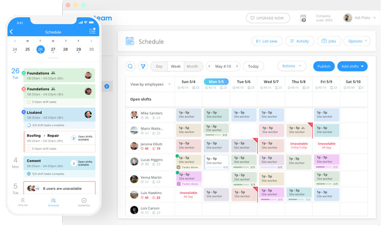 Employee Schedule Dashboard in Connecteam