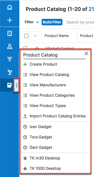 Sugar Product Catalog List View