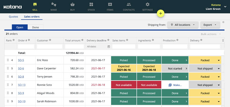 Katana Real-Time Dasboard