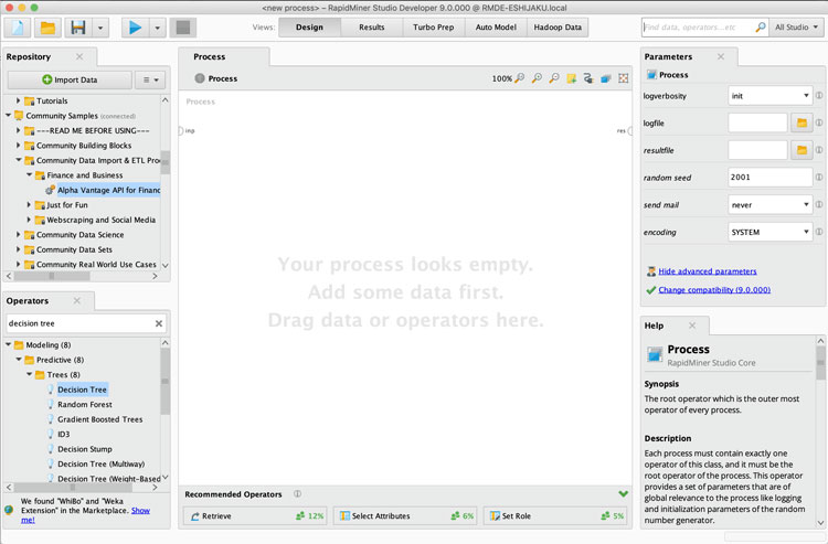 RapidMiner Studio Developer Workspace