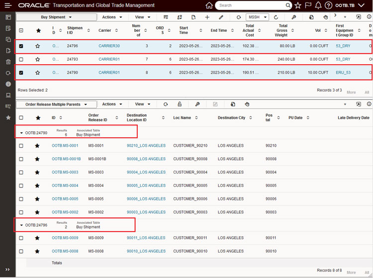 SCM Oracle TMS Order Management