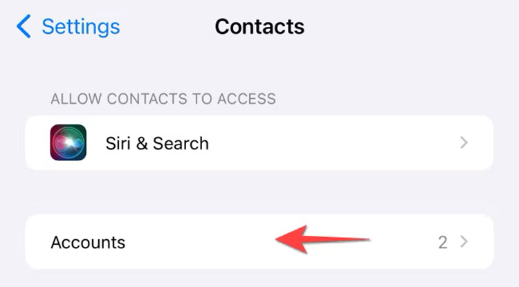 iOS Accounts Option