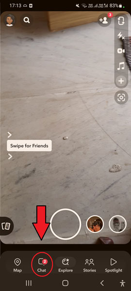 Snapchat conversations screen