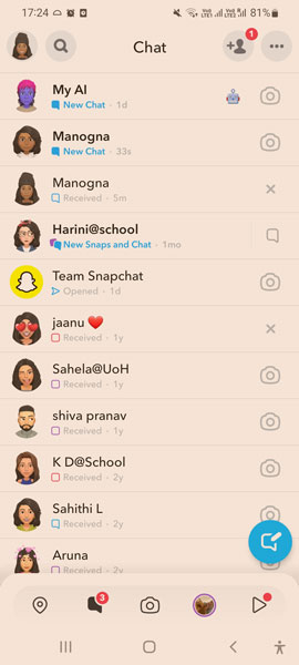 Snapchat chat box