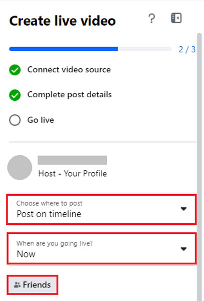 Facebook Live Audience Setting and Scheduling