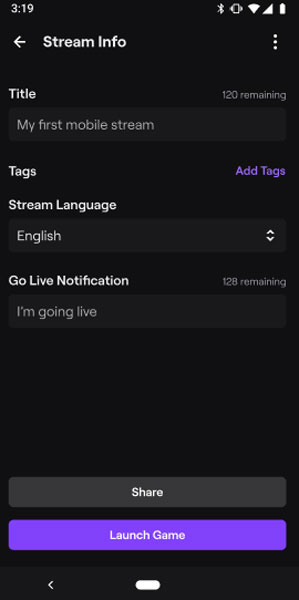 Twitch Stream Info